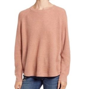 Madewell Jane Waffle Stitch knit sweater Blush tan XL